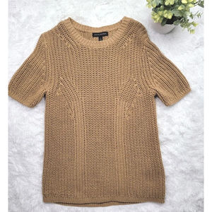 [264] Banana Republic Women's Size S Beige Knit Short Sleeve Sweater